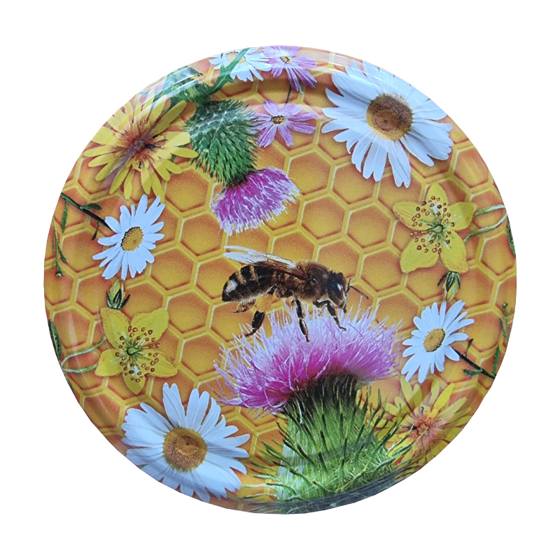 Víčko na med TO 82 - Včelka a luční květy
