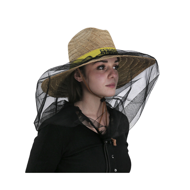 Slaměný klobouk s odnímatelnou síťkou
