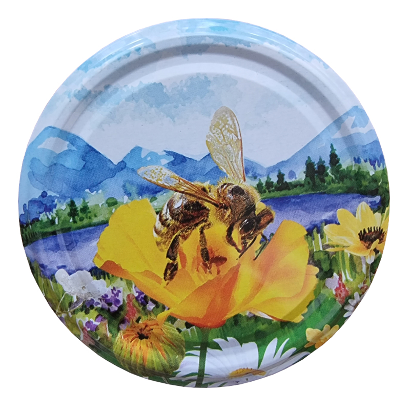 Víčko na med TO 82 - Včelka na malované louce
